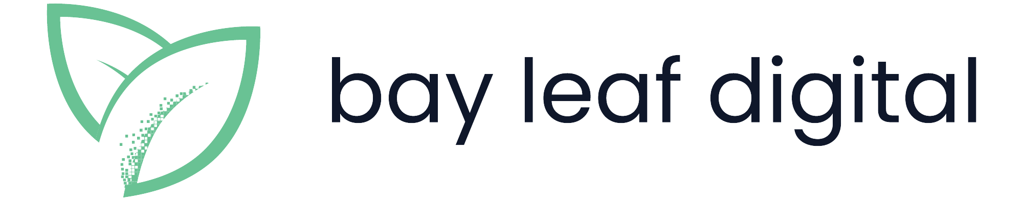 bay leaf digital logo horizontal green navy